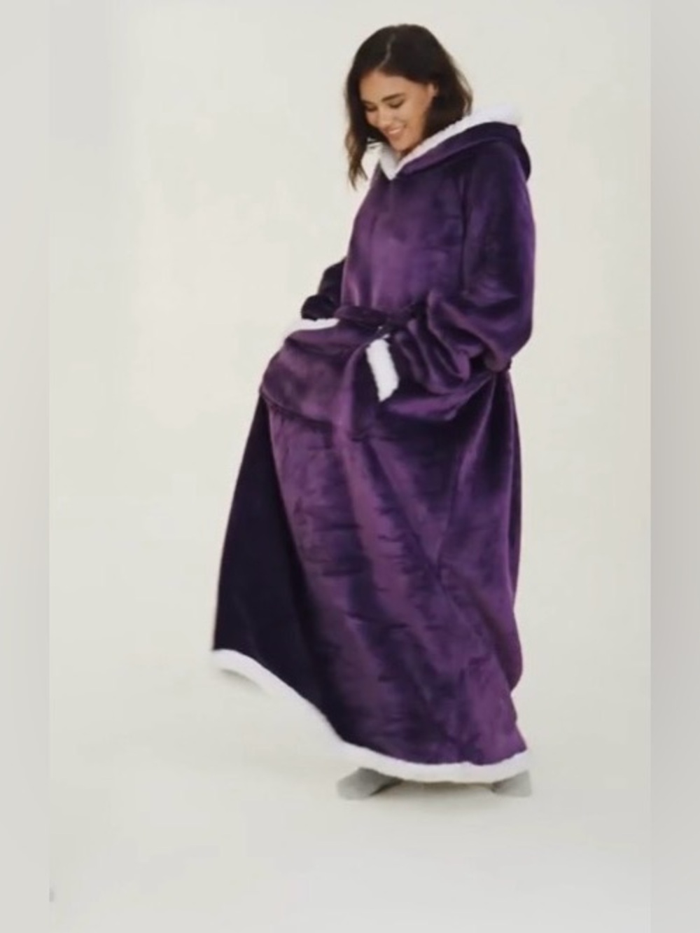 Wearable Hooded Blanket with adjustable waist and pocket. One size- Adult. NIP